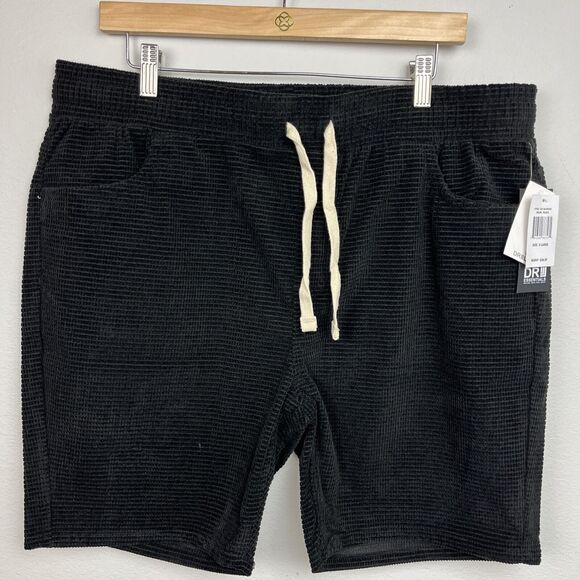 NWT DR ESSENTIALS BLACkK CORDUROY DRAW STRING SHORTS MENS SZ XL MSRP $58 - Picture 1 of 13